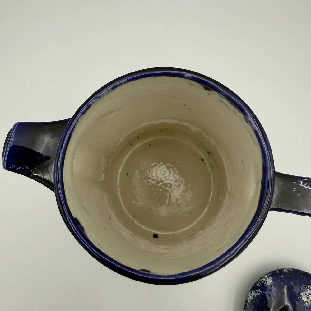 Vintage ARNEL's Splatter‎ Pitcher Blue Splatter Design Cottagecore Kitchen Decor